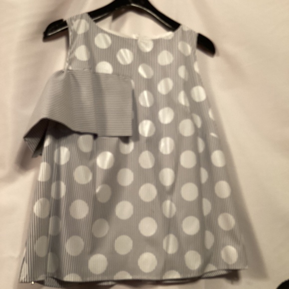 Eva Franco Anthropologie Polka Dot Top Ruffle Detail One Shoulder Striped - Picture 8 of 10